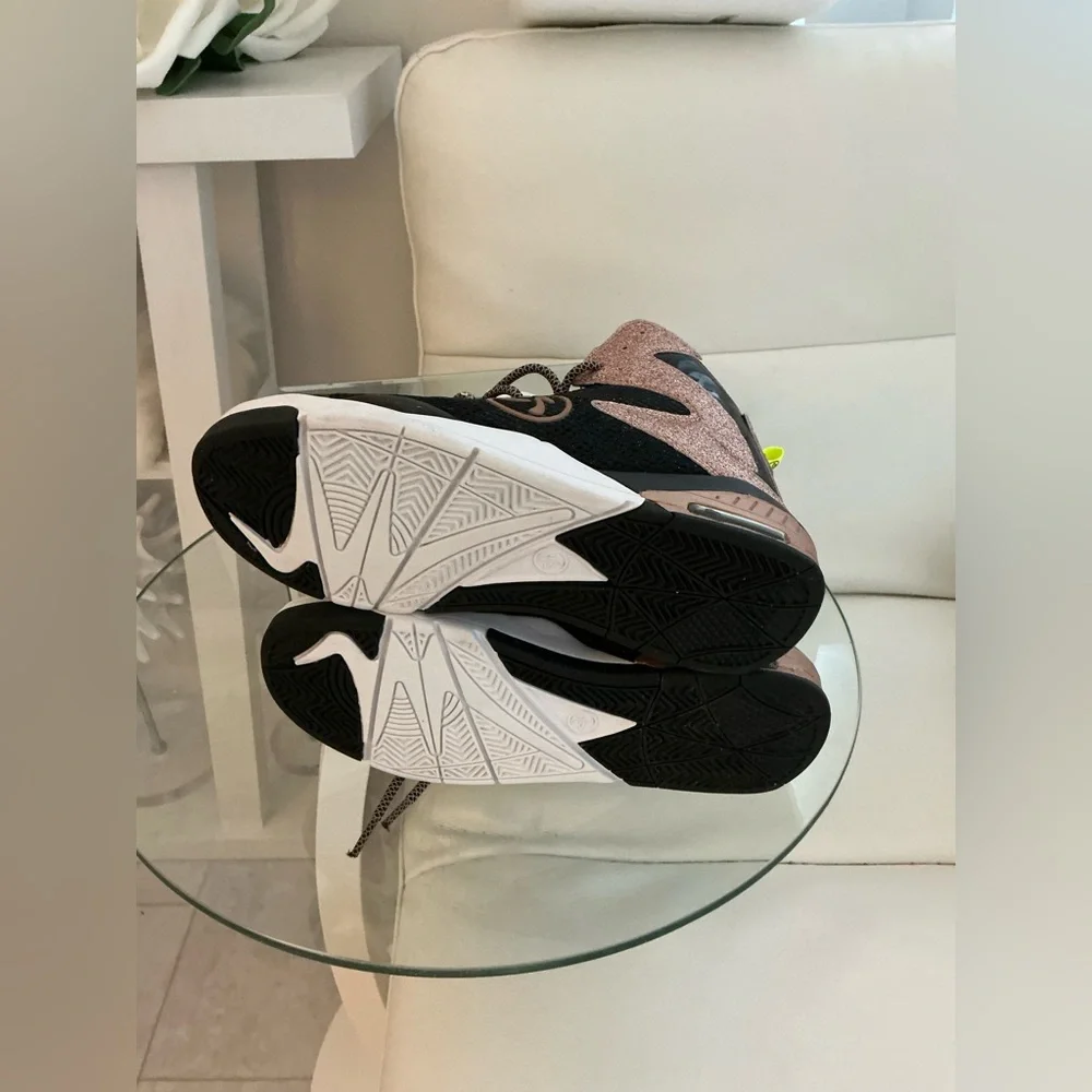 Zumba Black and Gold Bling Glitter Sneakers - Picture 6 of 6